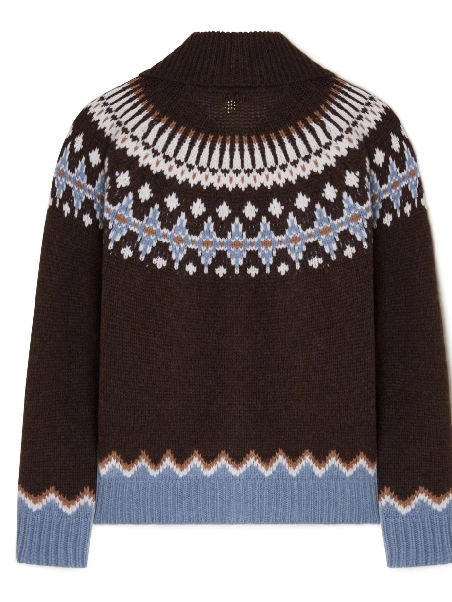 Cheap fair Women isle Alanui wool intarsia coat knit cardi 0628